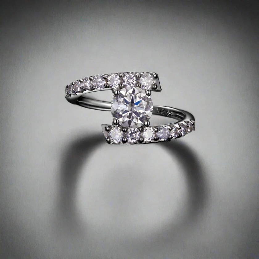 Offset Solitaire Ring