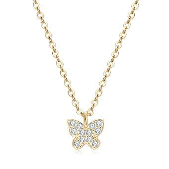 Butterfly Pavé Pendant Necklace