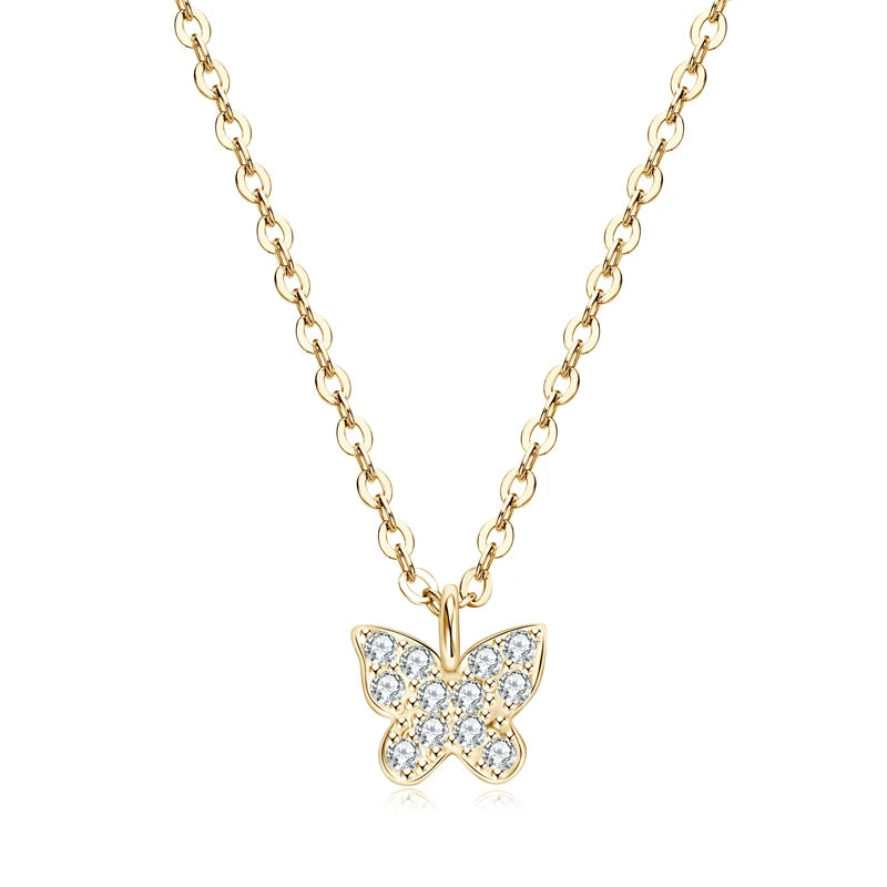 Butterfly Pavé Pendant Necklace