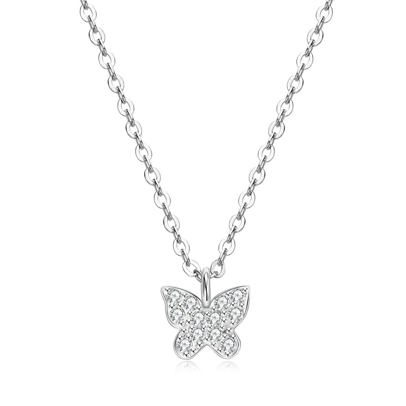 Butterfly Pavé Pendant Necklace